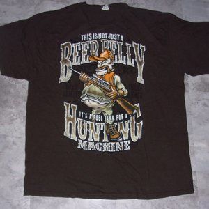 size 2x xxl mens tee shirt funny comic  hunting graphic 2 x brown